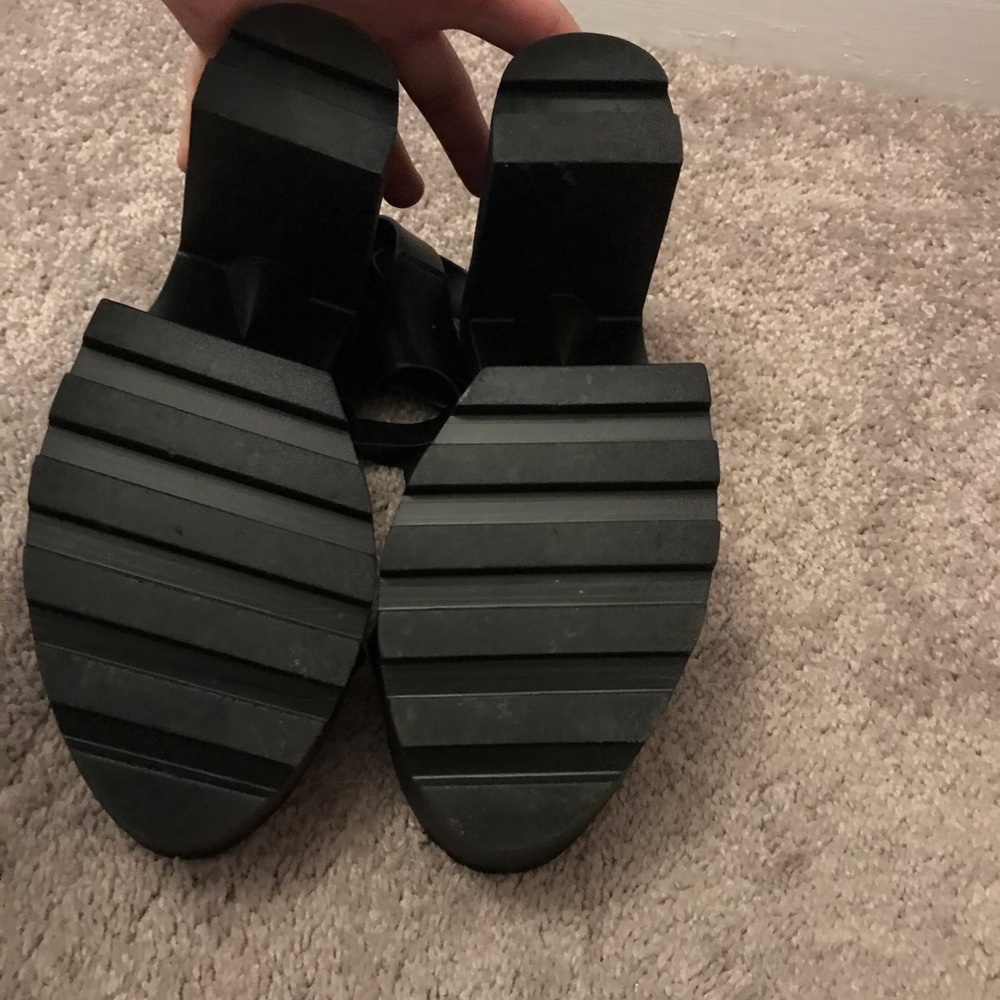 BRAND NEW! CUTE!! Black sandal wedge heel.